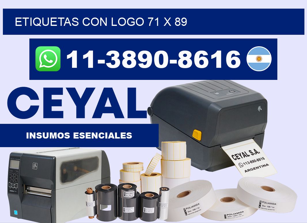 Etiquetas con logo 71 x 89