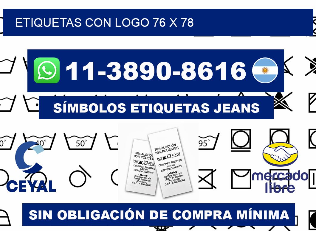 Etiquetas con logo 76 x 78