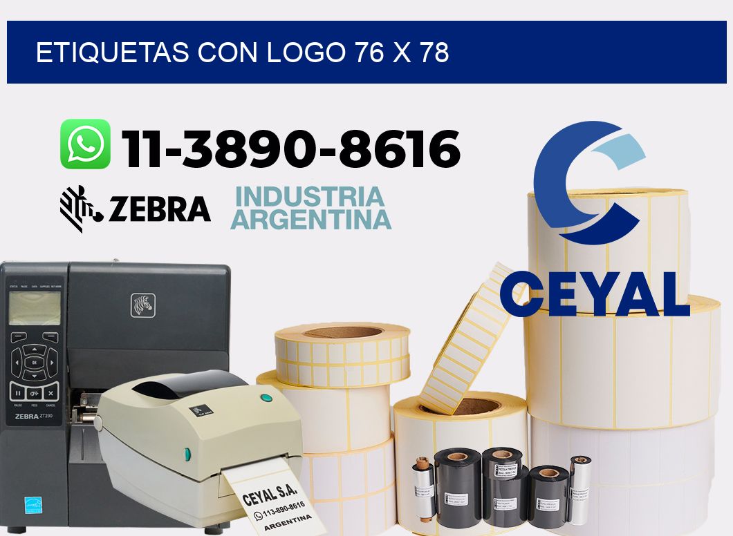 Etiquetas con logo 76 x 78