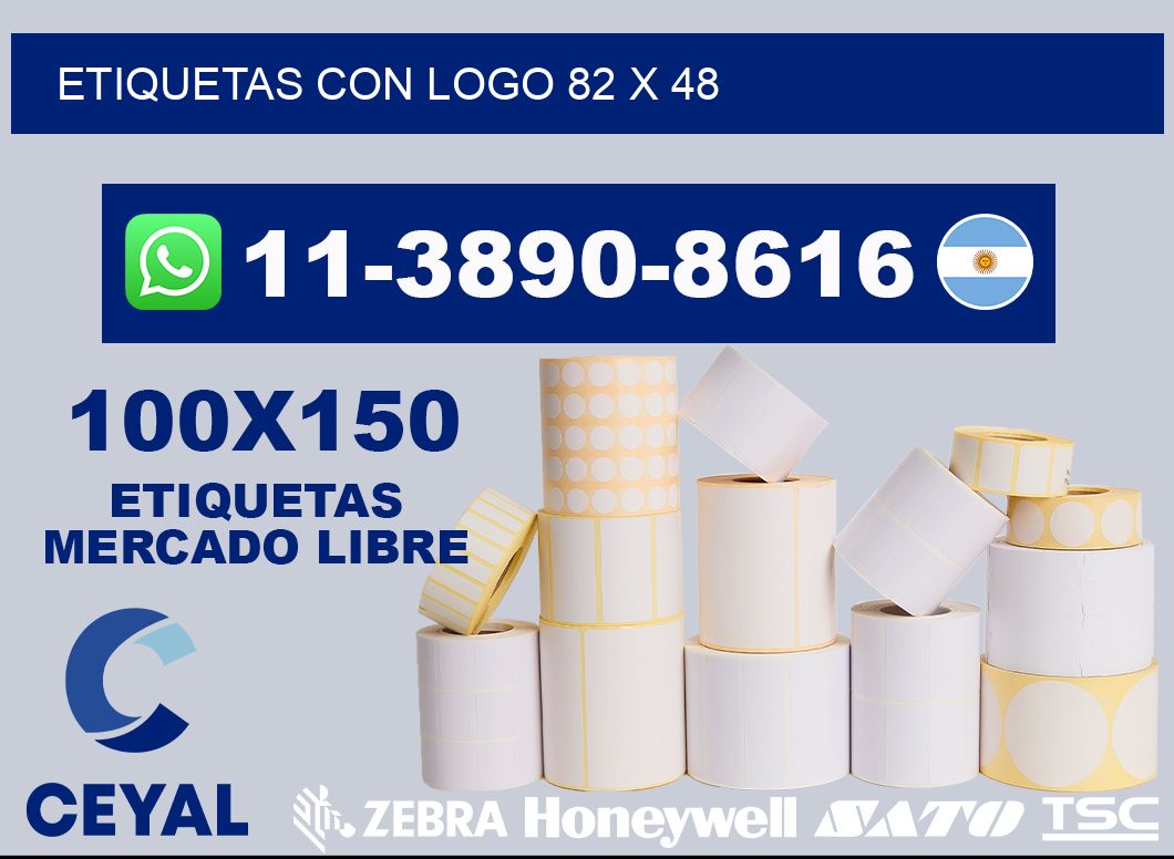 Etiquetas con logo 82 x 48