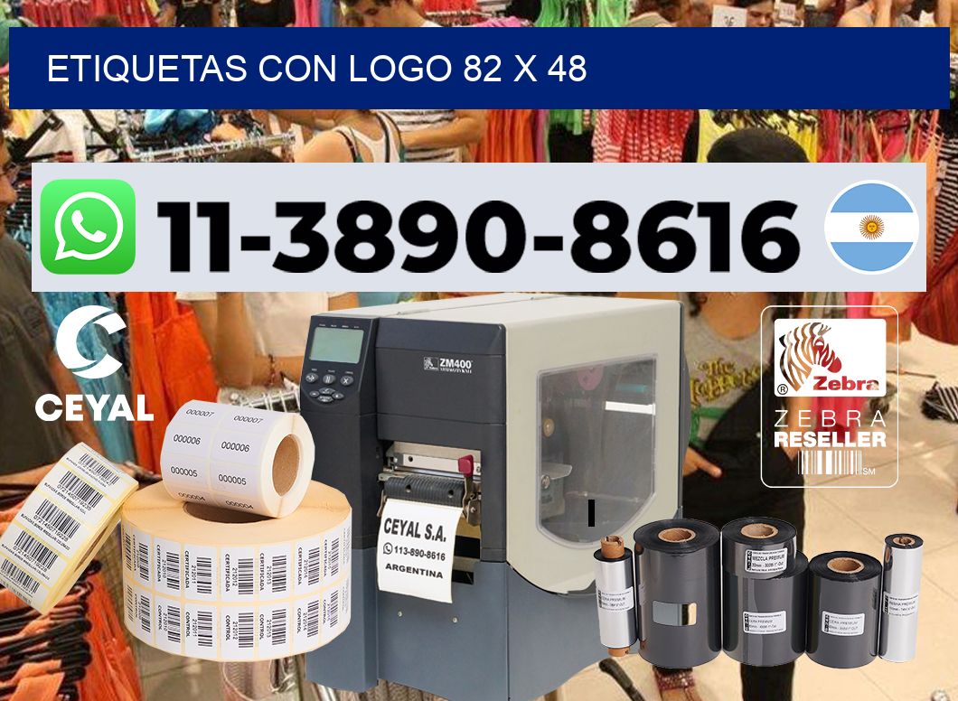 Etiquetas con logo 82 x 48