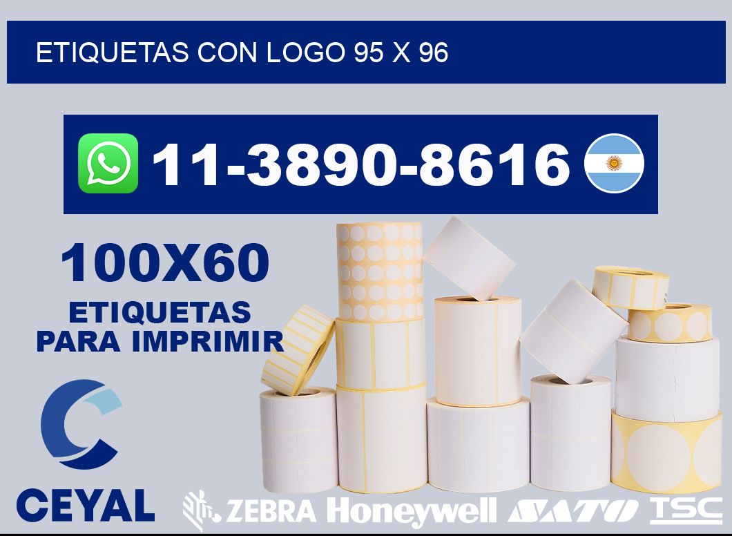 Etiquetas con logo 95 x 96