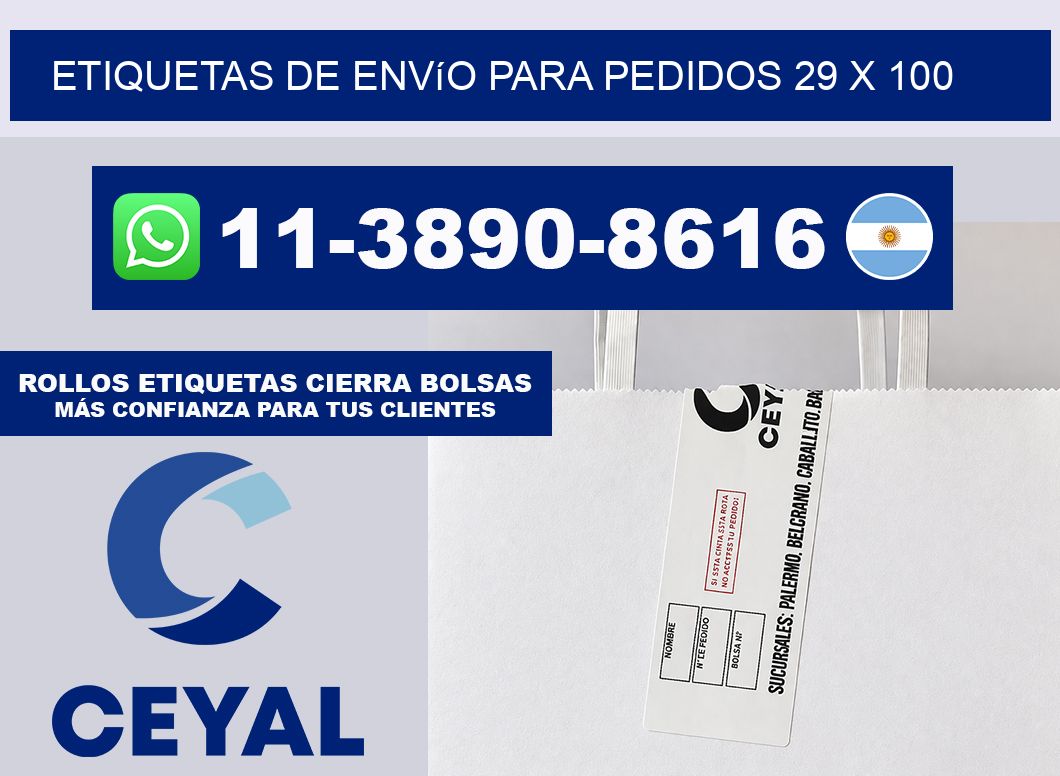 Etiquetas de envío para pedidos 29 x 100