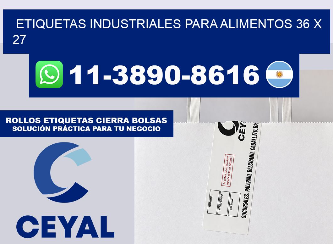 Etiquetas industriales para alimentos 36 x 27
