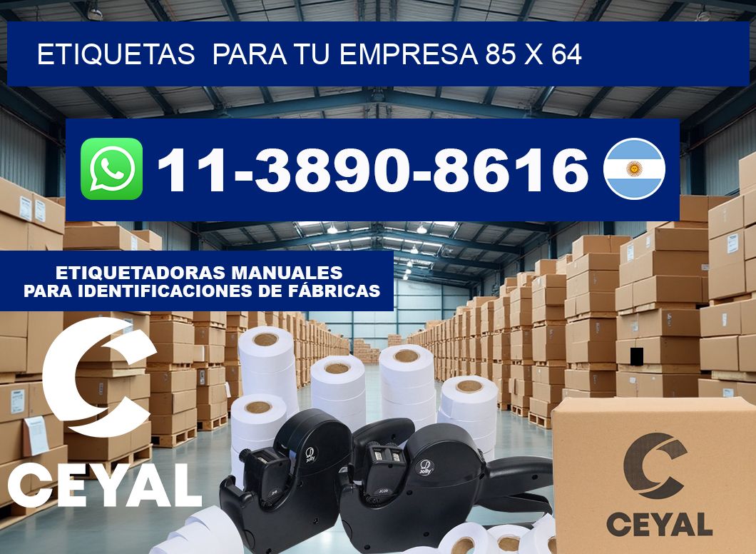 Etiquetas  para tu empresa 85 x 64