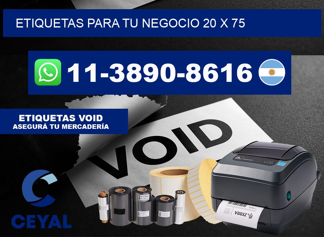Etiquetas para tu negocio 20 x 75