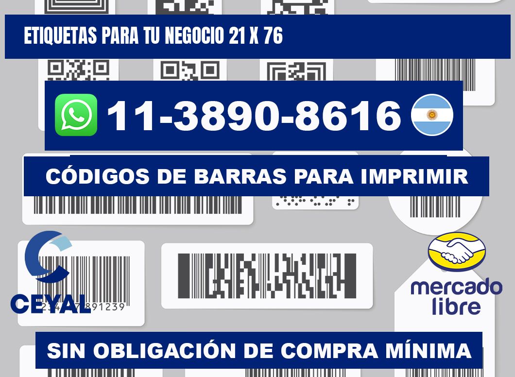 Etiquetas para tu negocio 21 x 76