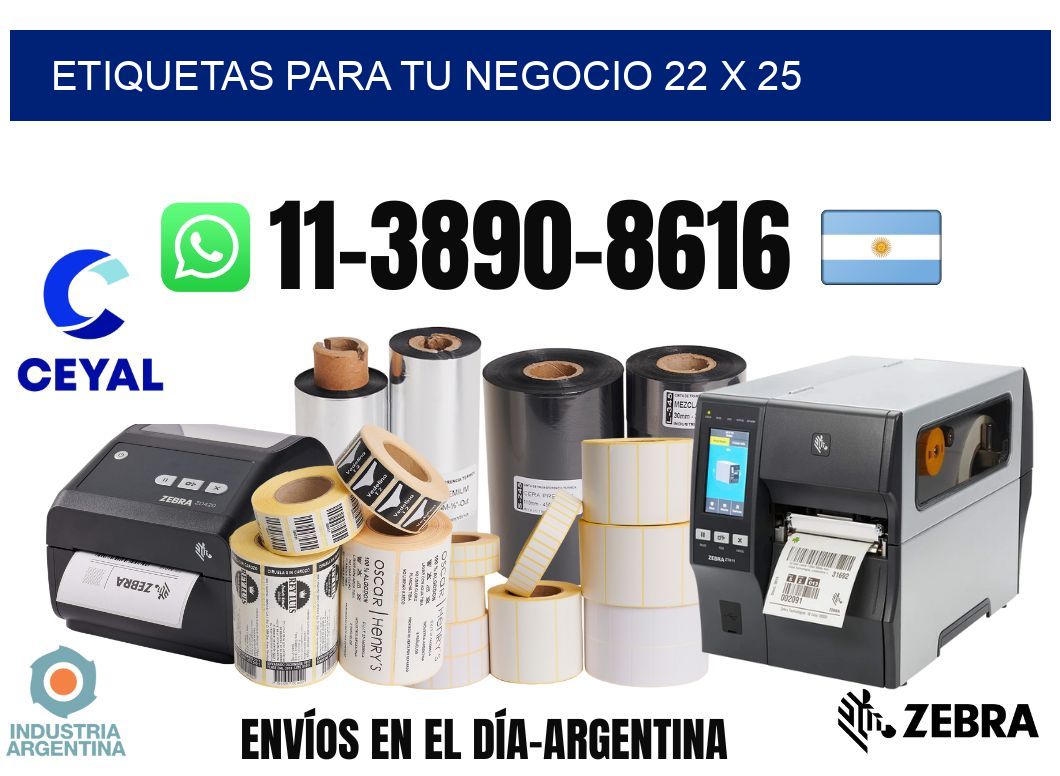 Etiquetas para tu negocio 22 x 25