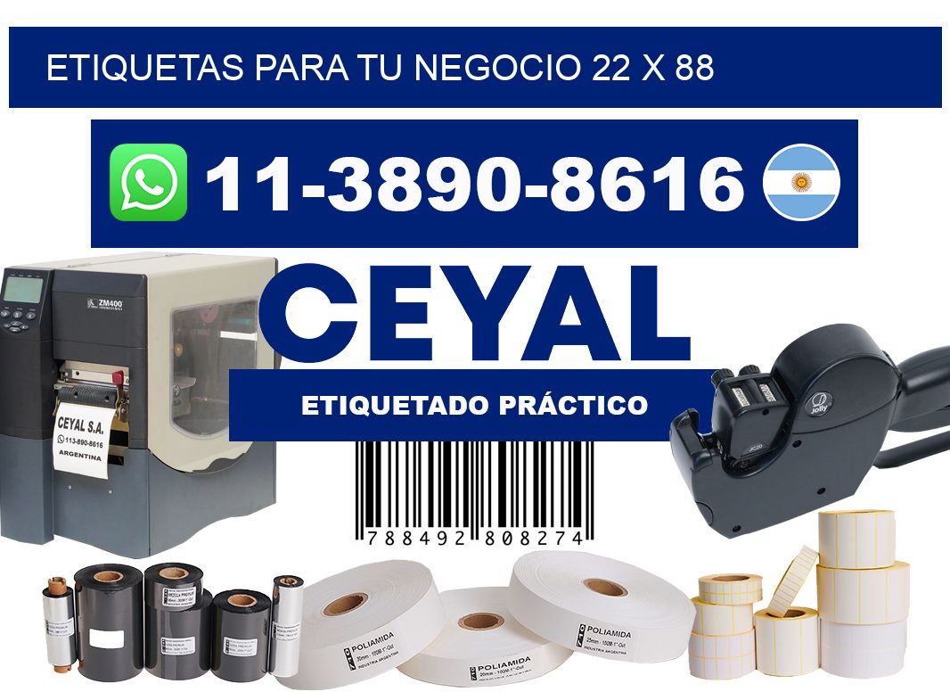 Etiquetas para tu negocio 22 x 88