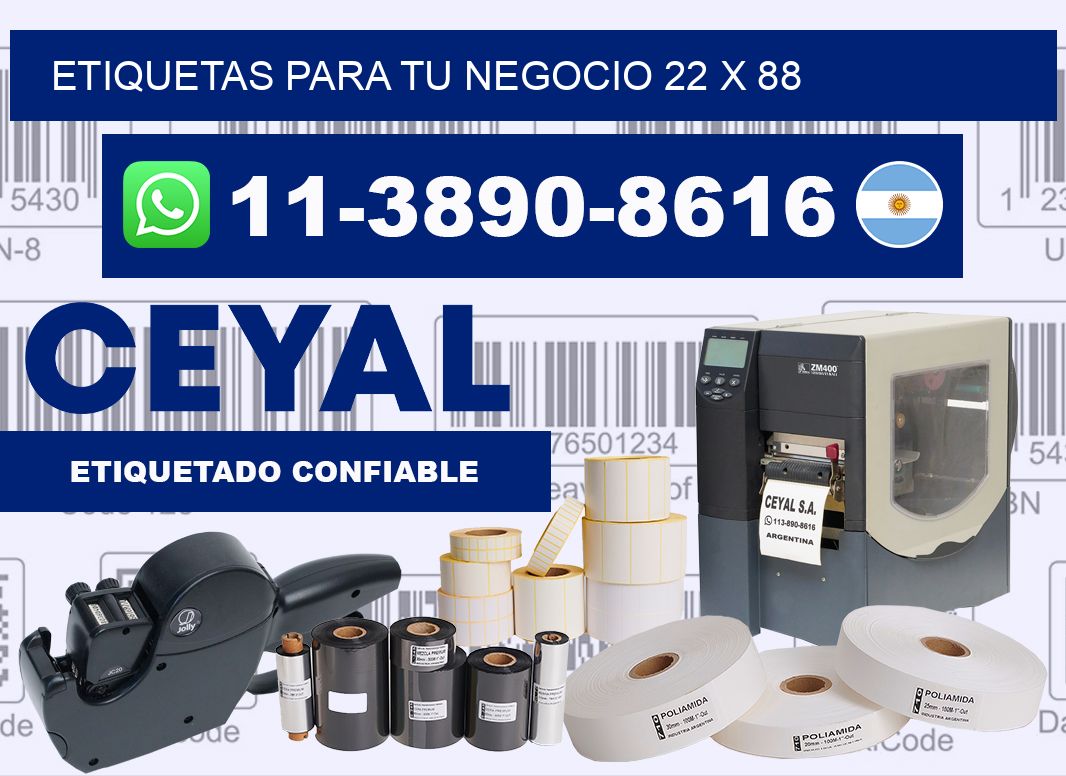 Etiquetas para tu negocio 22 x 88