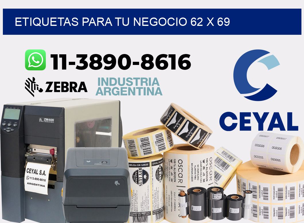 Etiquetas para tu negocio 62 x 69
