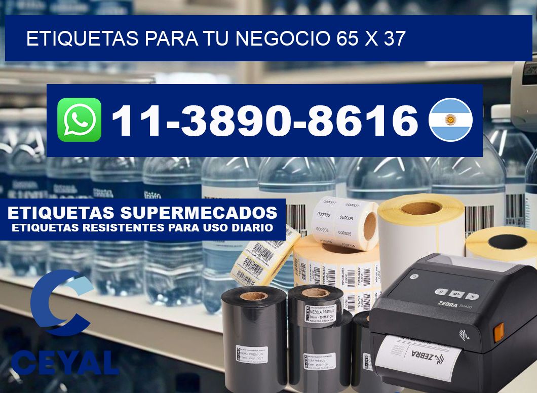 Etiquetas para tu negocio 65 x 37