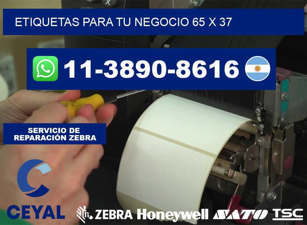 Etiquetas para tu negocio 65 x 37