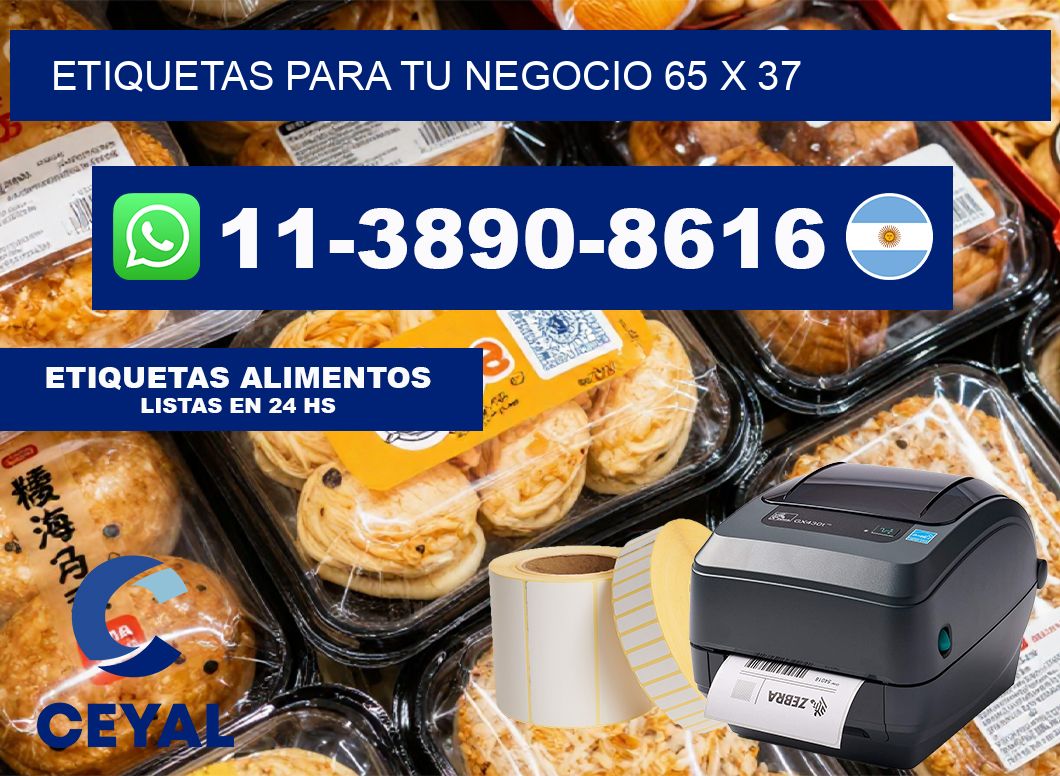 Etiquetas para tu negocio 65 x 37