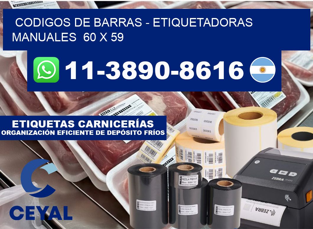 codigos de barras - Etiquetadoras Manuales  60 x 59