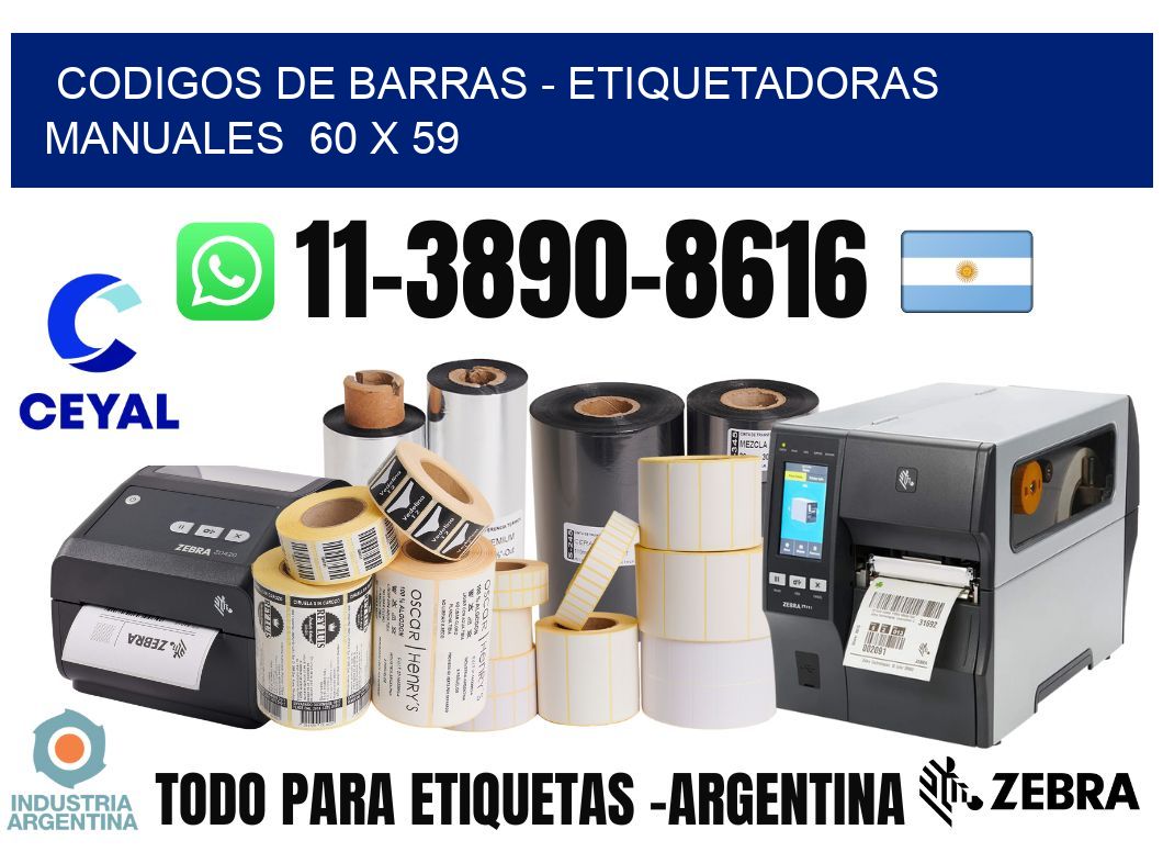codigos de barras - Etiquetadoras Manuales  60 x 59