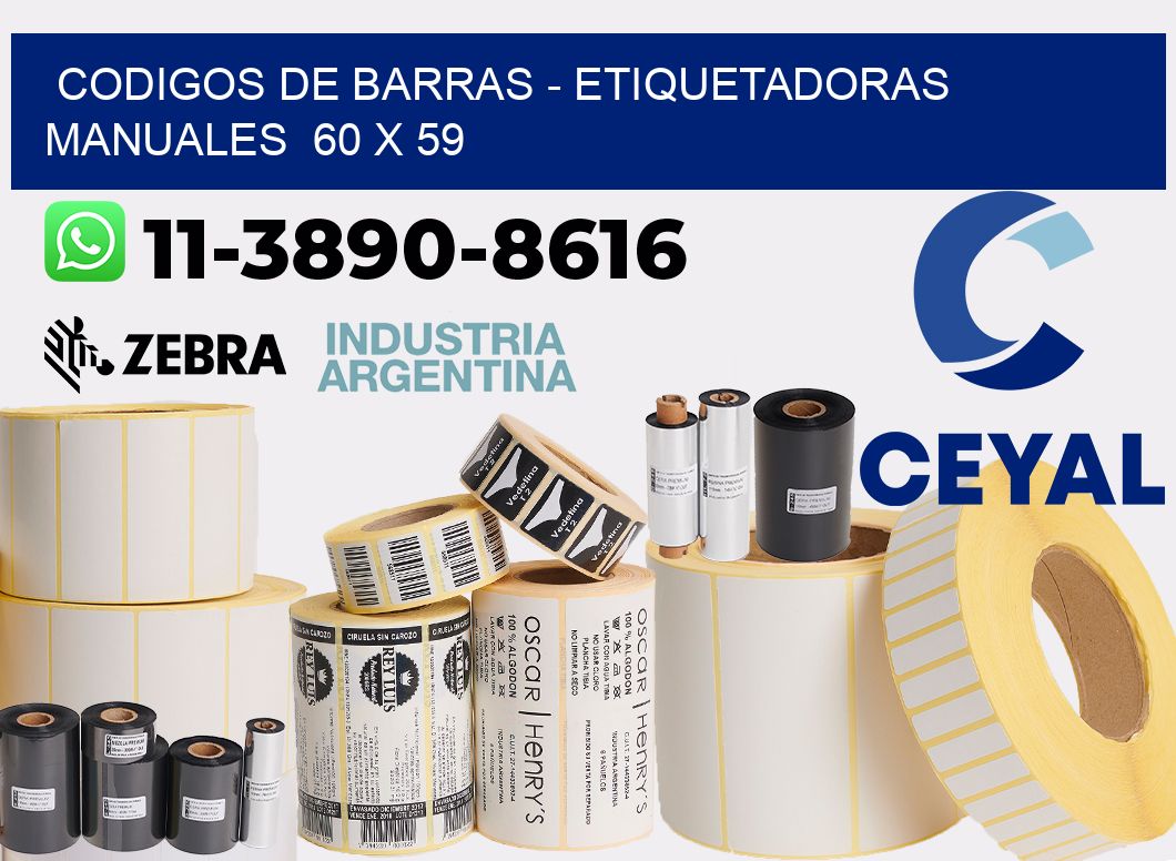 codigos de barras - Etiquetadoras Manuales  60 x 59