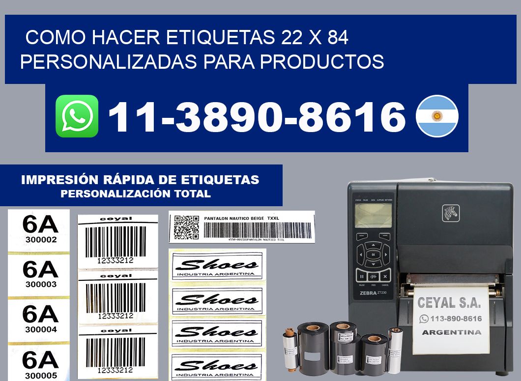 como hacer etiquetas 22 x 84 personalizadas para productos