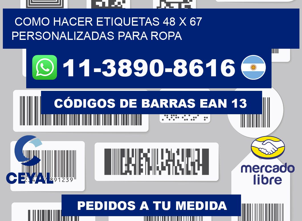 como hacer etiquetas 48 x 67 personalizadas para ropa