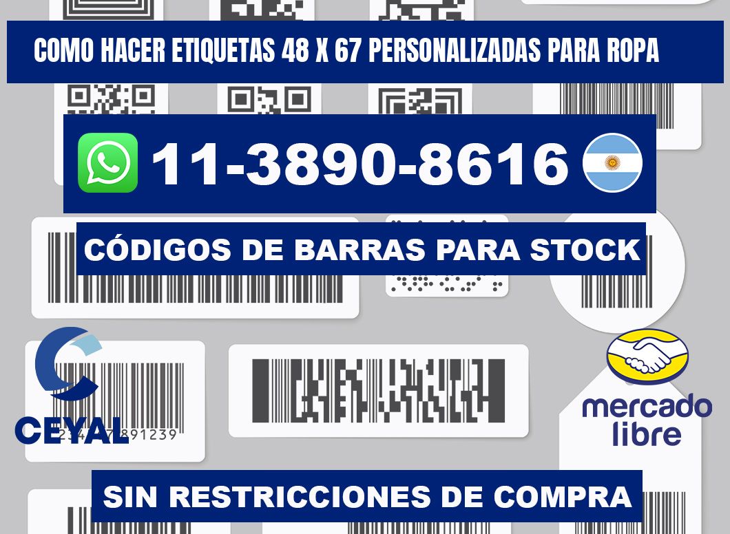 como hacer etiquetas 48 x 67 personalizadas para ropa