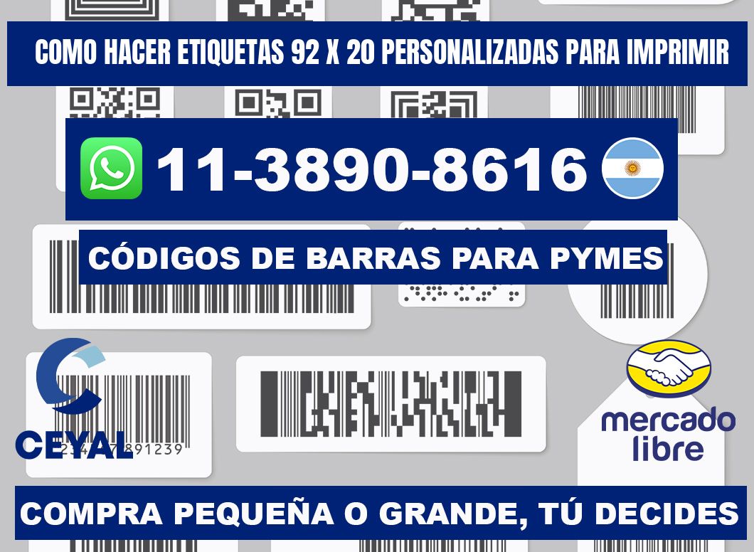 como hacer etiquetas 92 x 20 personalizadas para imprimir