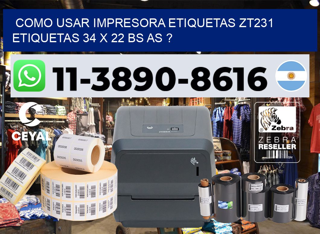 como usar impresora etiquetas zt231 etiquetas 34 x 22 BS AS ?