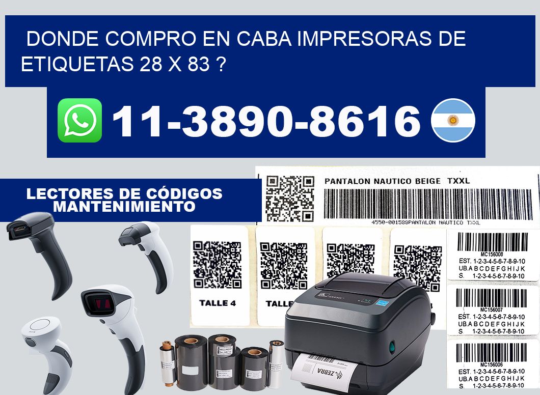 donde compro en CABA impresoras de etiquetas 28 x 83 ?