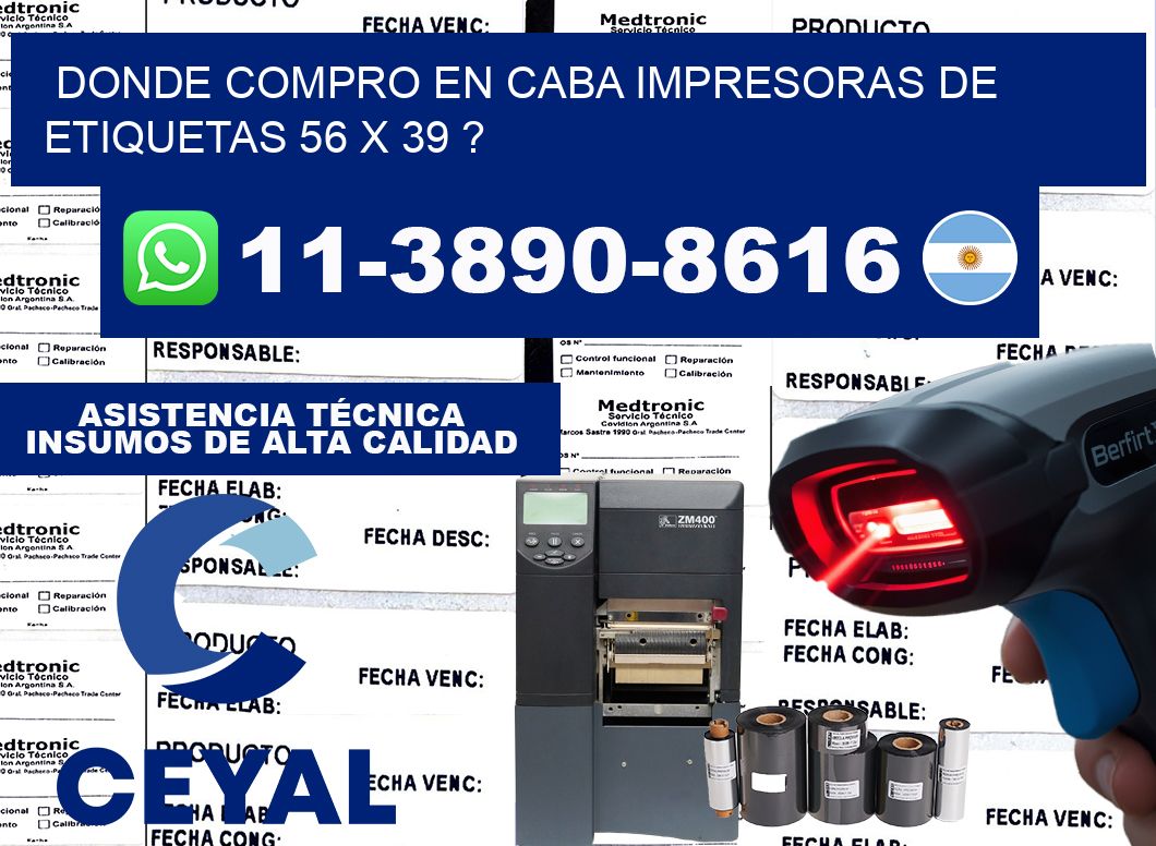 donde compro en CABA impresoras de etiquetas 56 x 39 ?