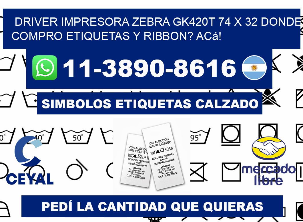 driver impresora zebra gk420t 74 x 32 Donde compro etiquetas y ribbon? Acá!