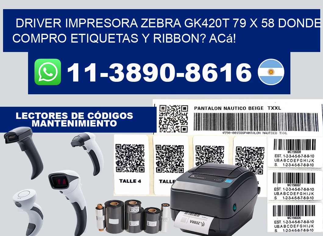 driver impresora zebra gk420t 79 x 58 Donde compro etiquetas y ribbon? Acá!