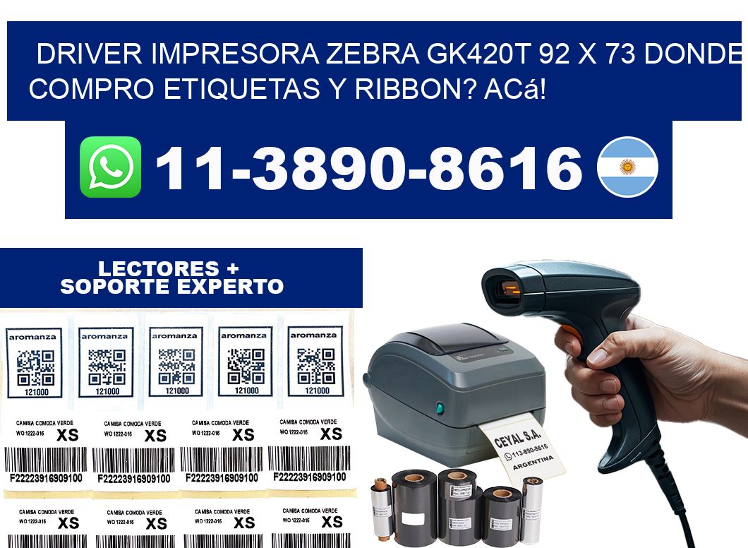 driver impresora zebra gk420t 92 x 73 Donde compro etiquetas y ribbon? Acá!