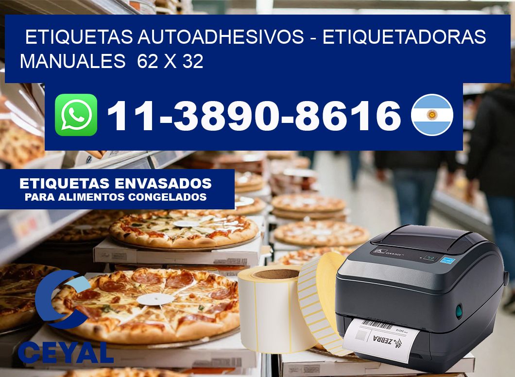 etiquetas autoadhesivos – Etiquetadoras Manuales  62 x 32