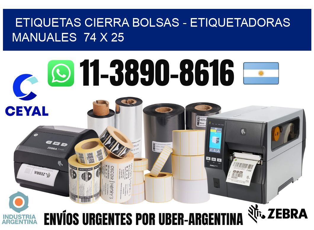 etiquetas cierra bolsas – Etiquetadoras Manuales  74 x 25
