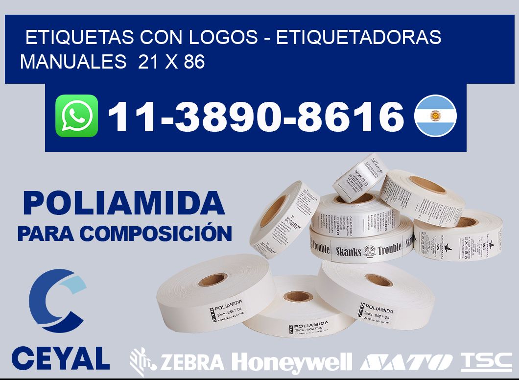 etiquetas con logos - Etiquetadoras Manuales  21 x 86