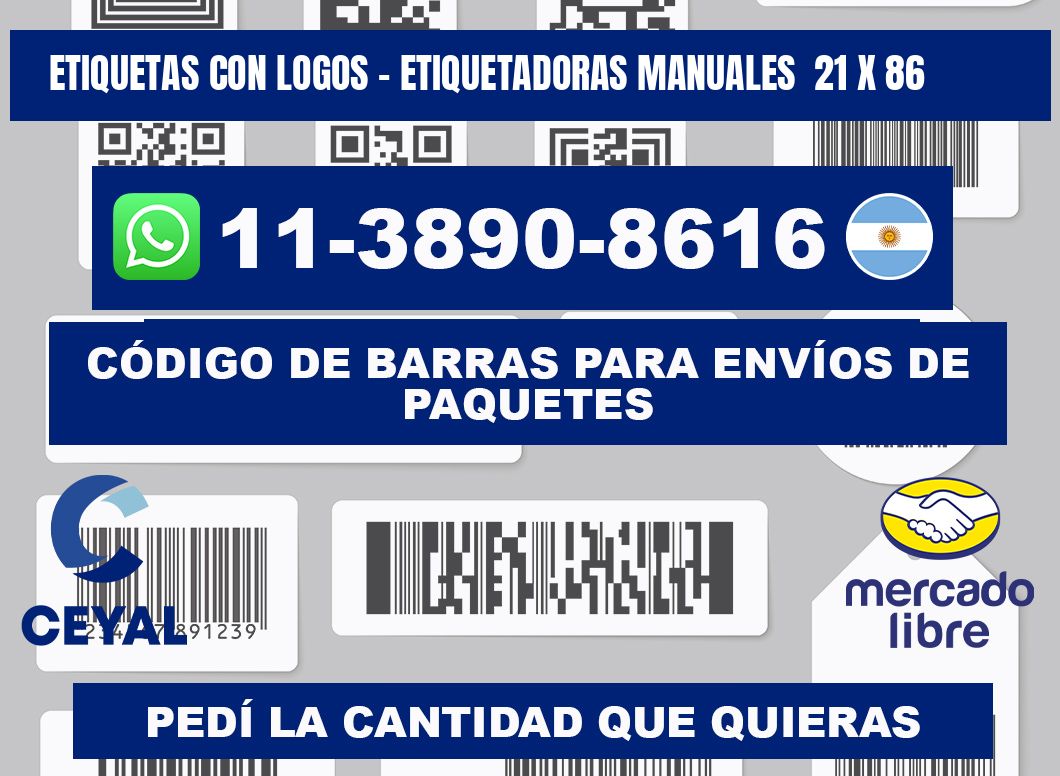etiquetas con logos - Etiquetadoras Manuales  21 x 86