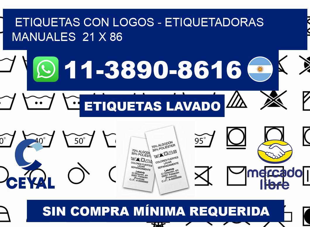 etiquetas con logos - Etiquetadoras Manuales  21 x 86