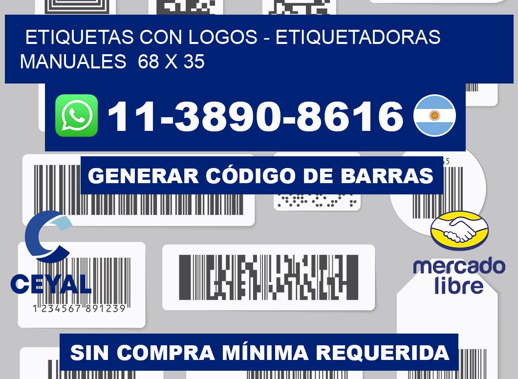 etiquetas con logos - Etiquetadoras Manuales  68 x 35