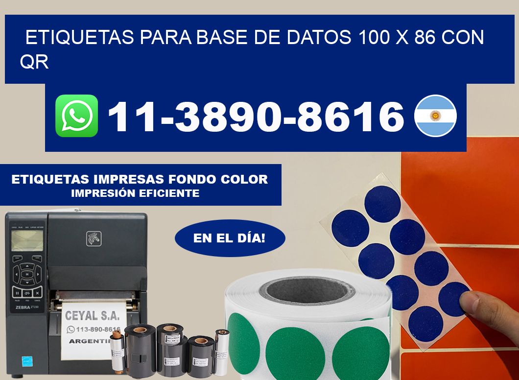 etiquetas para base de datos 100 x 86 con QR