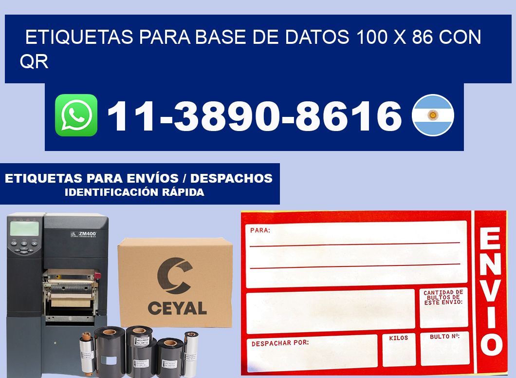 etiquetas para base de datos 100 x 86 con QR
