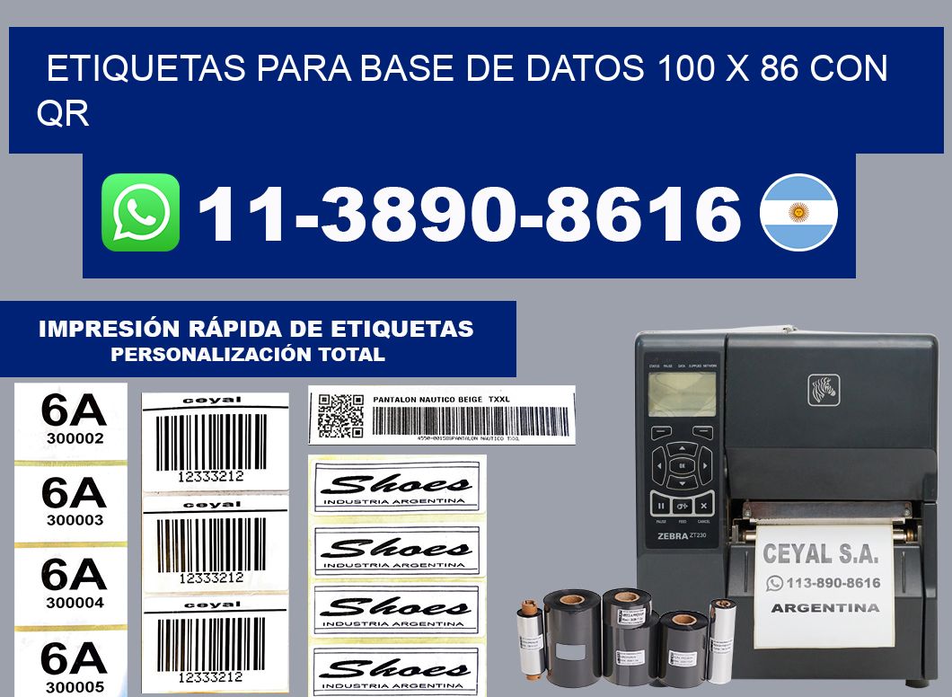 etiquetas para base de datos 100 x 86 con QR