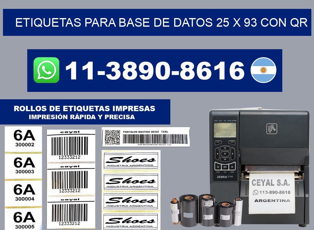 etiquetas para base de datos 25 x 93 con QR