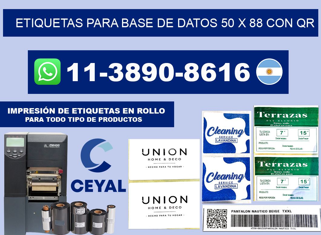 etiquetas para base de datos 50 x 88 con QR