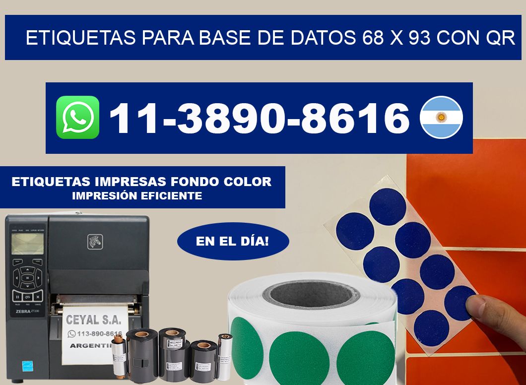etiquetas para base de datos 68 x 93 con QR