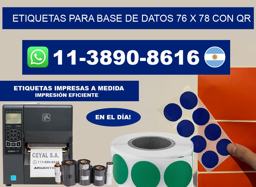 etiquetas para base de datos 76 x 78 con QR
