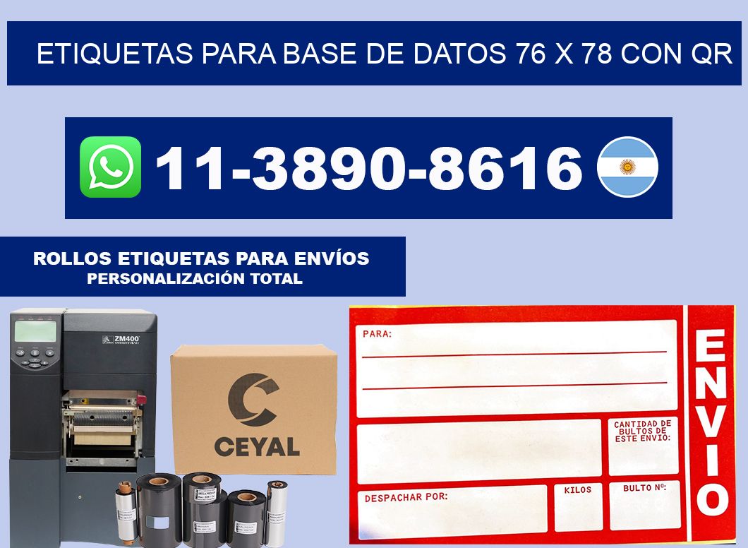 etiquetas para base de datos 76 x 78 con QR
