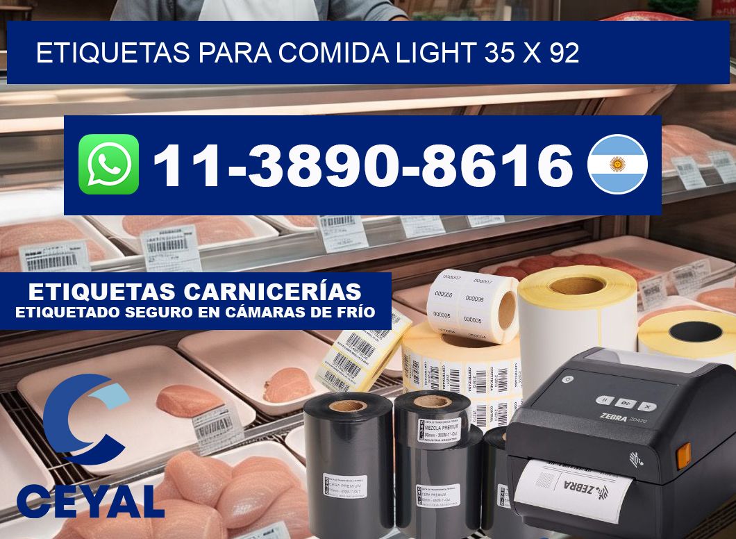 etiquetas para comida light 35 x 92