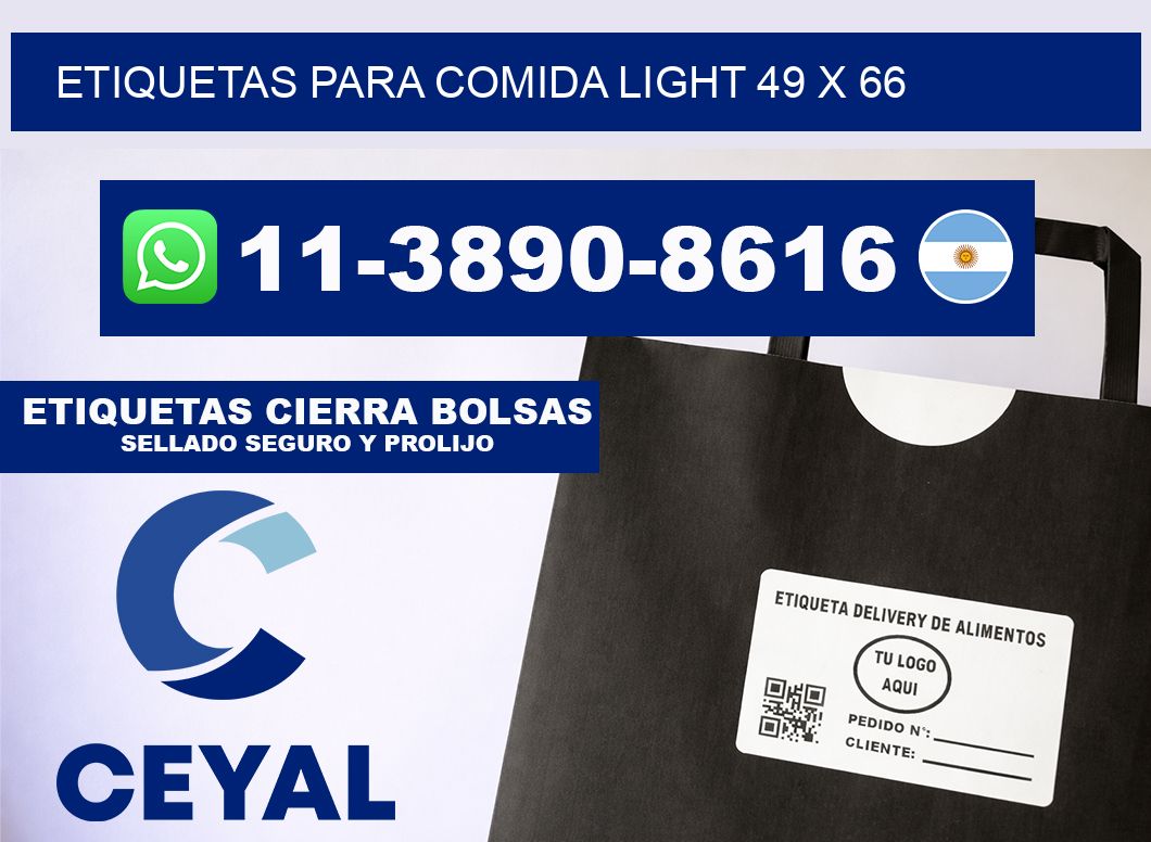 etiquetas para comida light 49 x 66