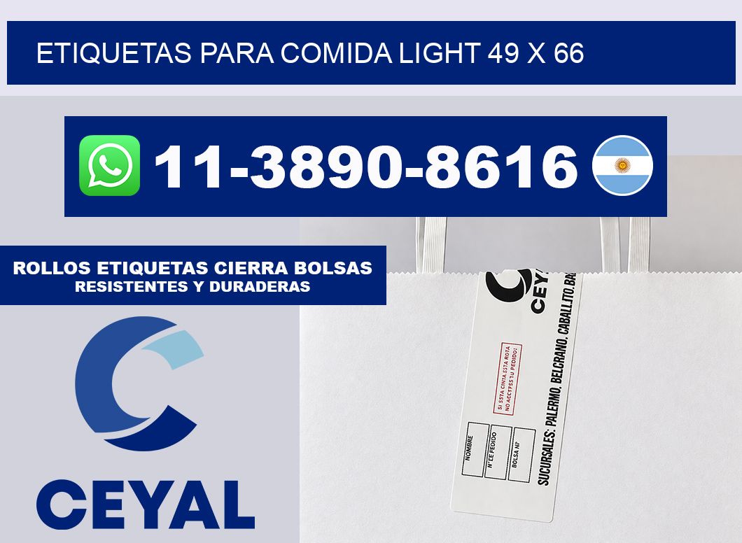 etiquetas para comida light 49 x 66