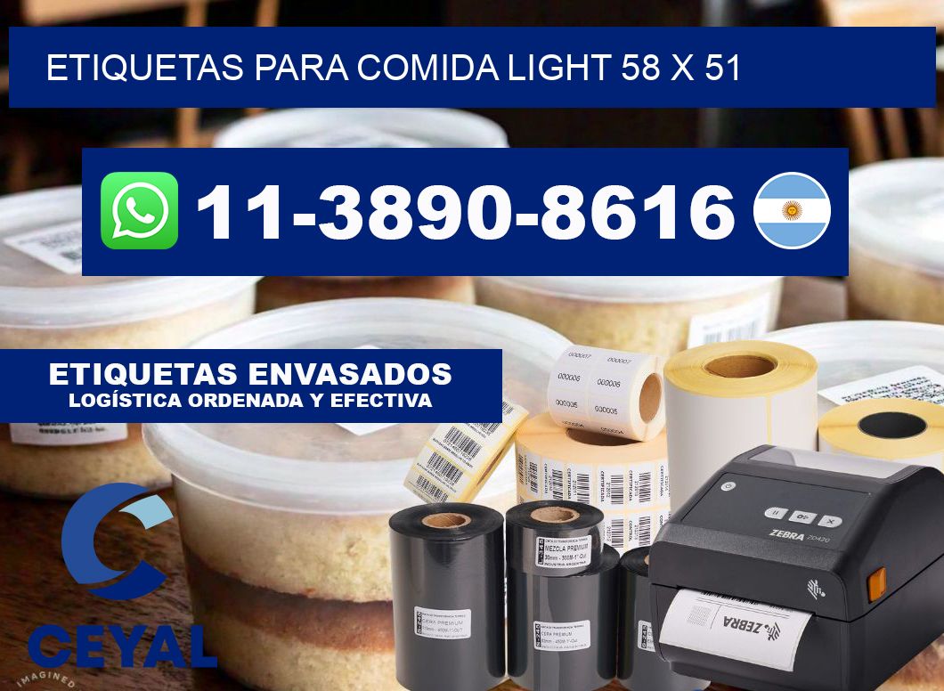 etiquetas para comida light 58 x 51