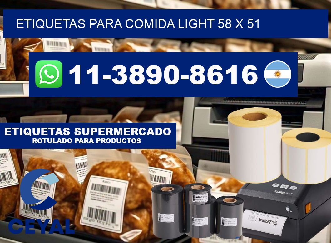 etiquetas para comida light 58 x 51